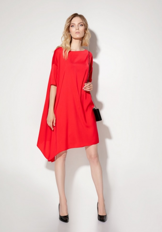Шелковое платье-туника (красный) - Шелковое платье-туника (красный)