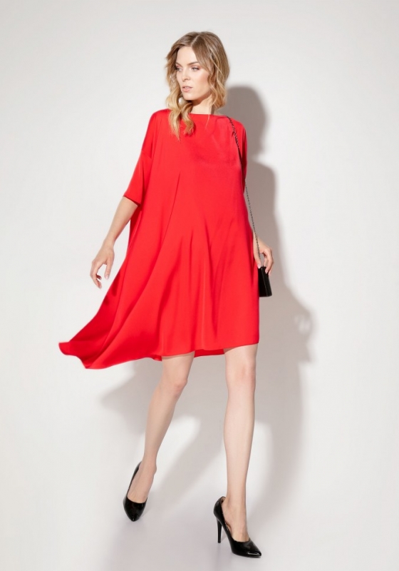 Шелковое платье-туника (красный) - Шелковое платье-туника (красный)