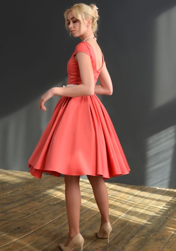 Коктейльное платье Кейт (коралл) - Коктейльное платье Кейт (коралл)
